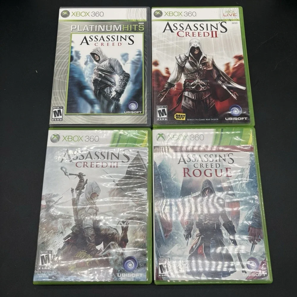 Assassin's‎ Creed I II III Rogue Xbox 360 Lot CIB Platinum Hits Limited Edition